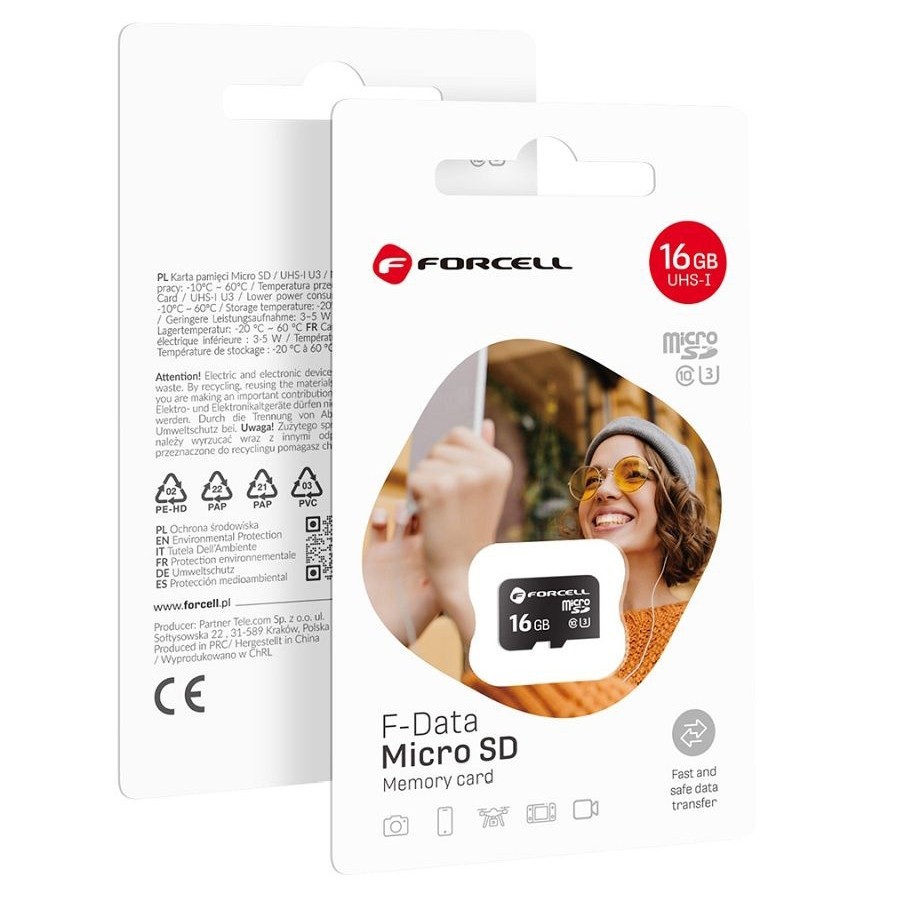 Forcell | Karta Pamięci microSD 16GB | UHS-I U3 class 10