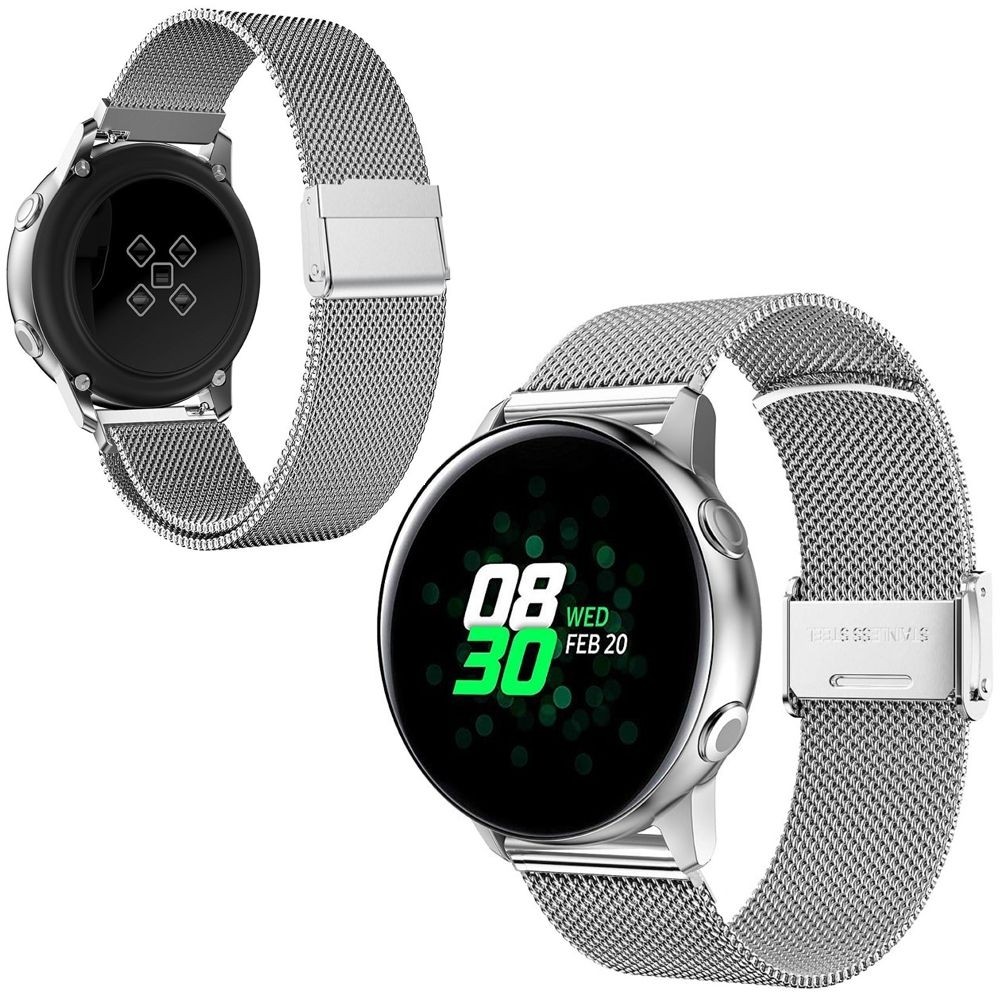 Samsung Galaxy Watch Active2 44mm | Pasek Siatka Milanese Mesh Band | Silver