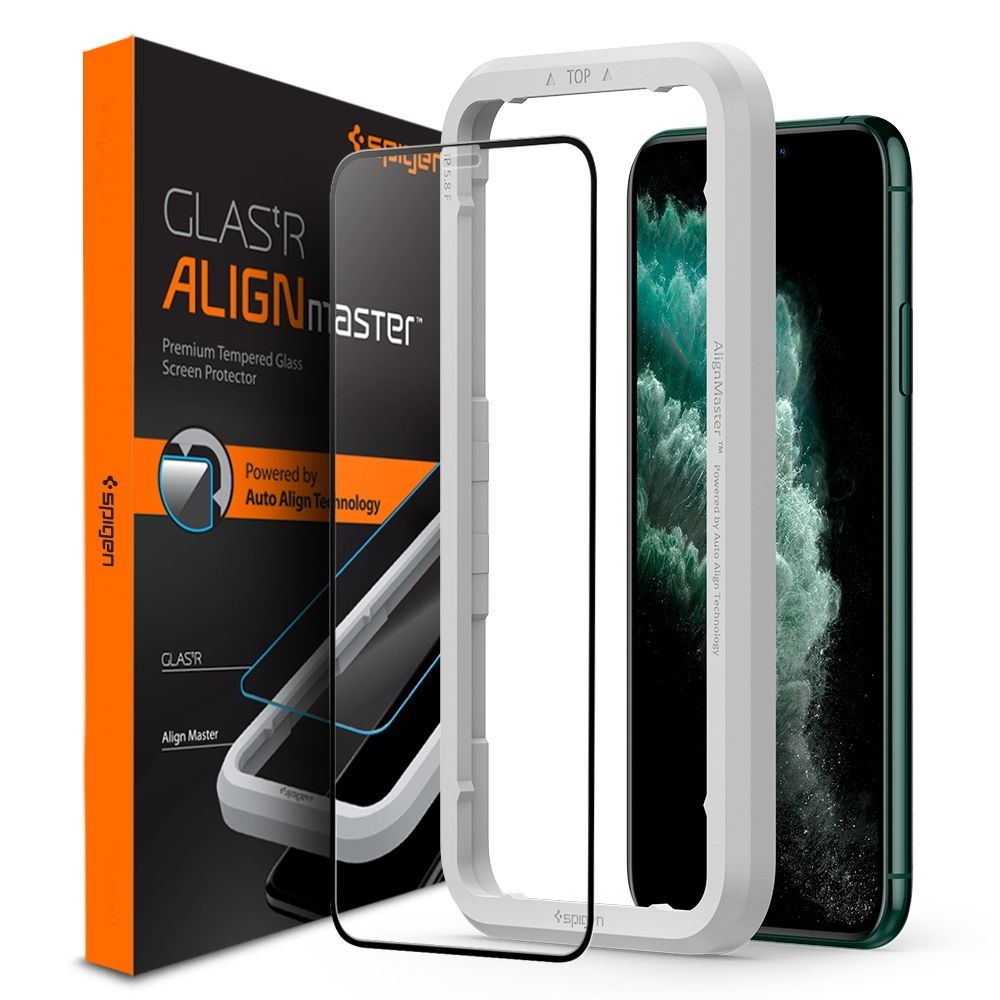 Apple iPhone 11 Pro | Szkło Hartowane SPIGEN GLAS.tR Align Master | Full Cover + Ramka Instalacyjna