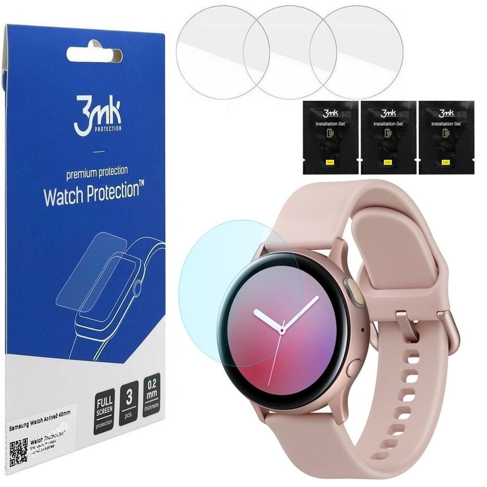 Folia Hybrydowa 3mk Watch Protection | 3 sztuki do Samsung Galaxy Watch Active2 40mm