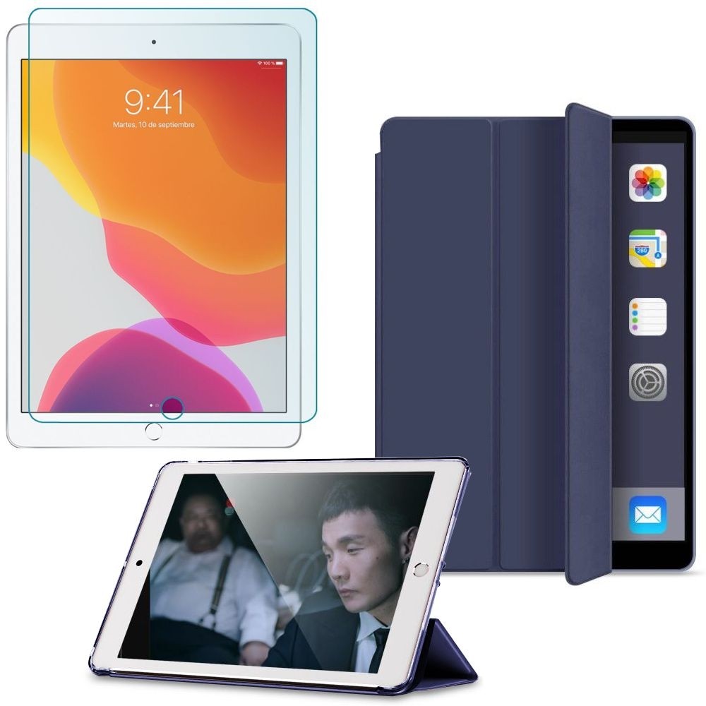 Zamykane Etui Smart Case | Navy + SZKŁO do Apple iPad 10.2
