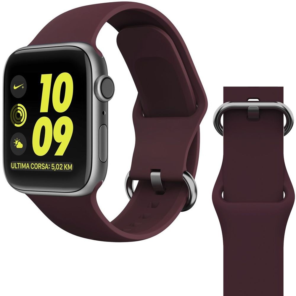 Apple Watch 4/5/6/SE 44mm | Silikonowy Pasek GearBand | Bordo