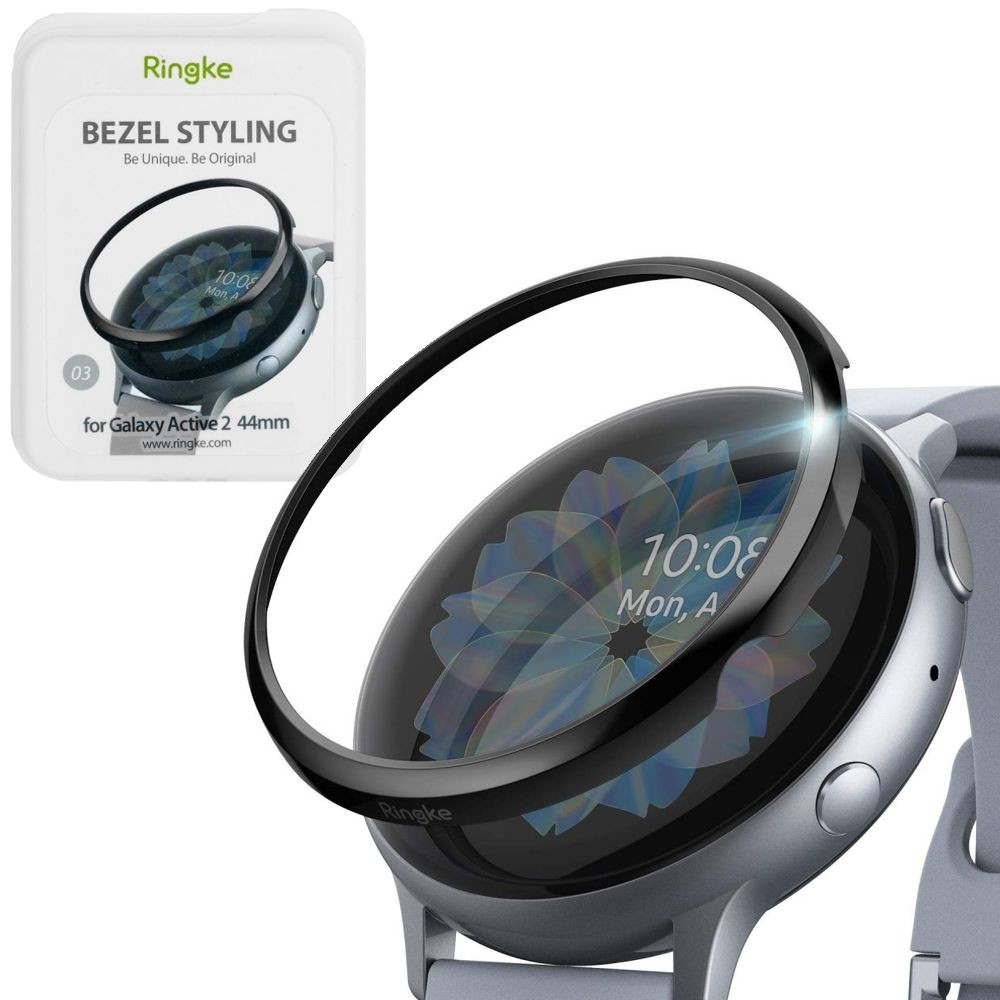 Samsung Galaxy Watch Active2 44mm | Ringke Bezel | Stalowa Nakładka na Tarczę | Glossy Black