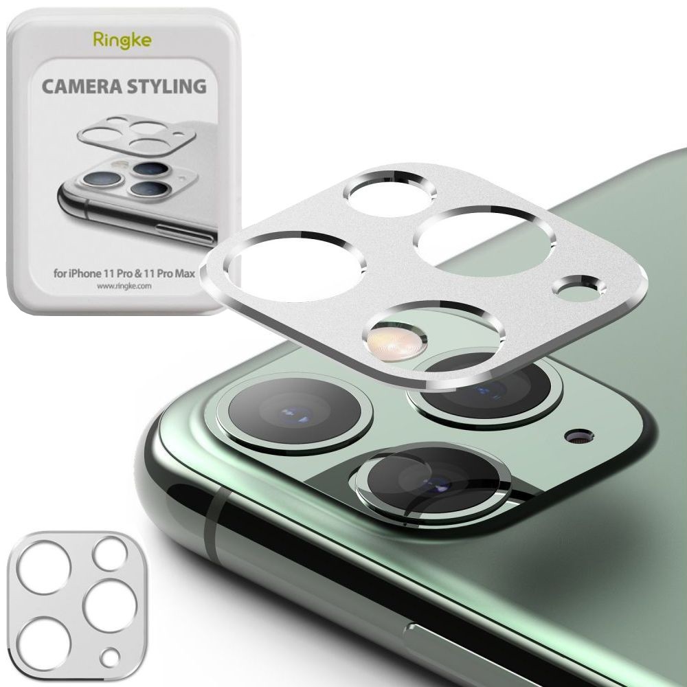 do Apple iPhone 11 Pro / Max | Ringke Camera Styling | Nakładka Osłona na Aparat | Srebrna