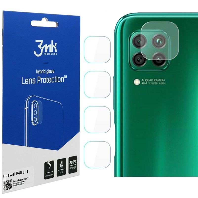 do Huawei P40 Lite | 3mk Lens Protection | Szkło Ochronne na Obiektyw Aparat | 4szt