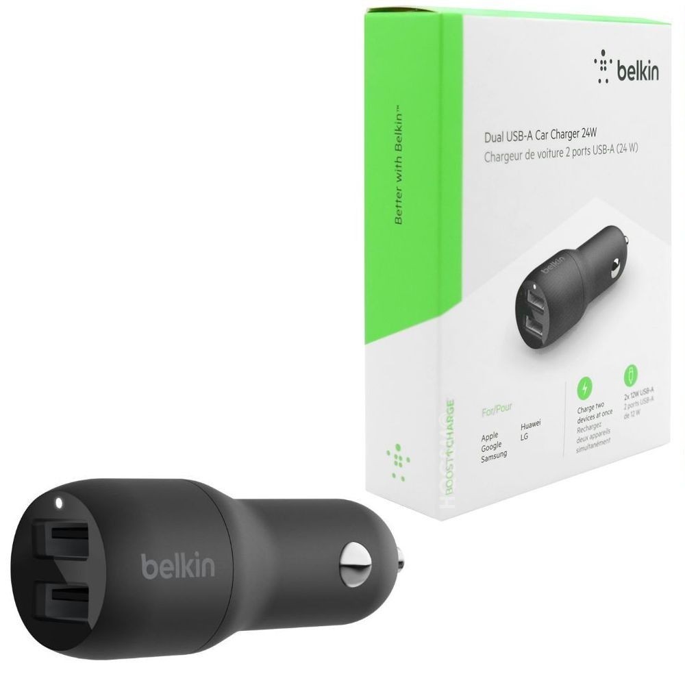 Belkin Dual USB | Ładowarka Samochodowa 2xUSB 24W | Czarna