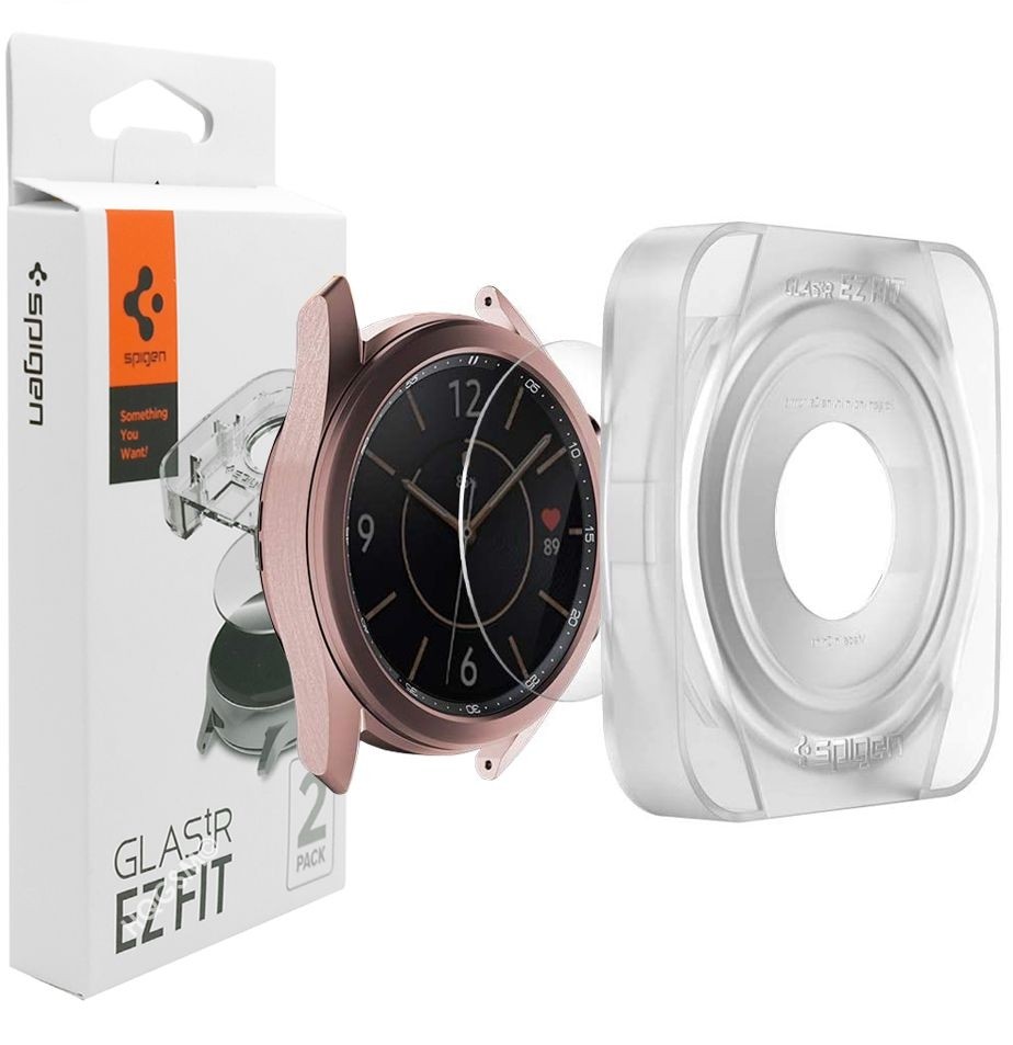 Szkło Hartowane SPIGEN ProFlex EZ FIT + Ramka Montażowa | 2 sztuki do Samsung Galaxy Watch 3 41mm