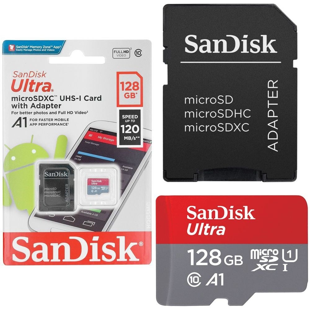 Karta Pamięci SanDisk microSDXC 128GB 120MB/s C10 A1 UHS-I + Adapter