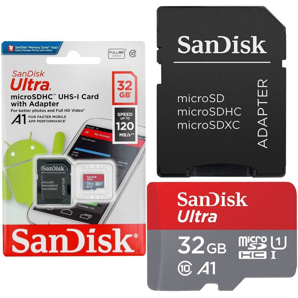 Karta Pamięci SanDisk microSDHC 32GB 120MB/s C10 A1 UHS-I + Adapter