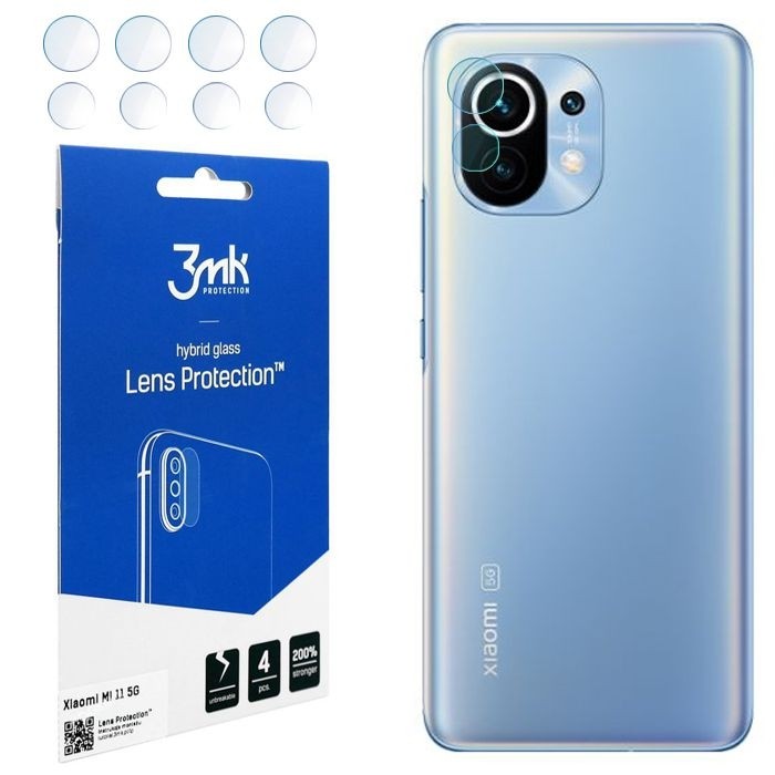 3mk Lens Protection | Szkło Ochronne na Obiektyw Aparat | 4szt do Xiaomi Mi 11 5G