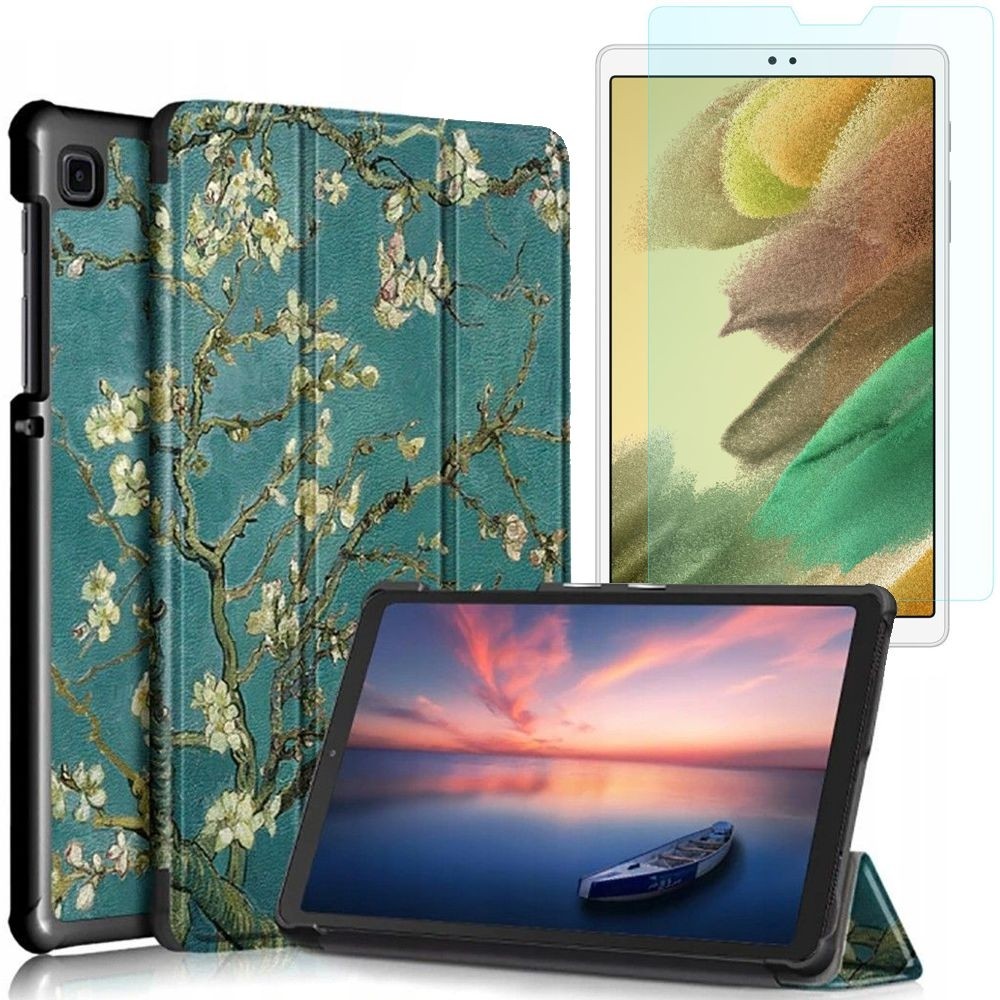 Stojące Etui z Klapką Smart Case | Sakura + SZKŁO do Samsung Galaxy Tab A7 Lite 8.7 T220/T225