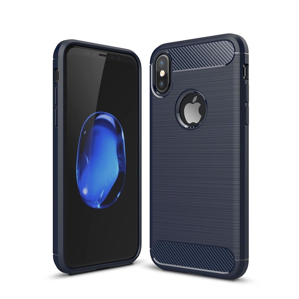 Apple iPhone Xs/X | Etui CARBON Soft Case | Blueberry Blue