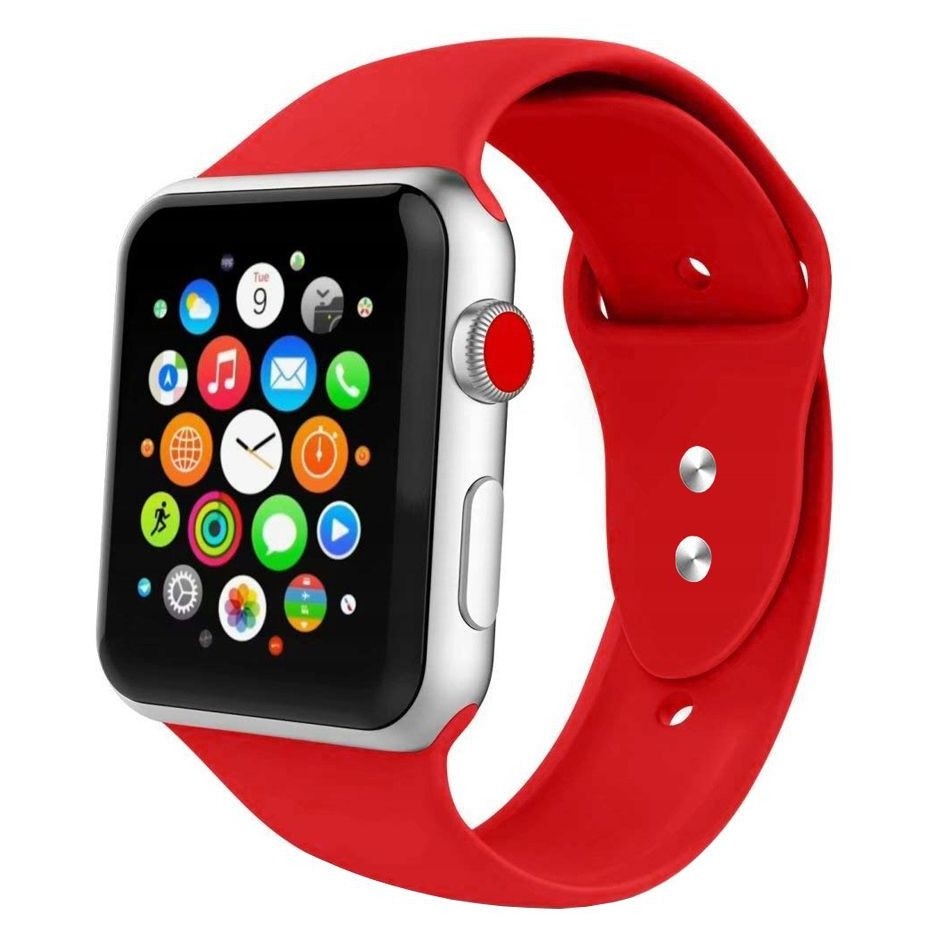 Apple Watch 4/5/6/SE 44mm | Sportowy Pasek Silikonowy | Bloody Red