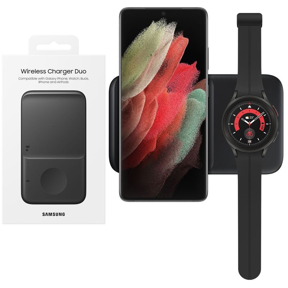 Samsung Wireless Charger Duo | Oryginalna Ładowarka Indukcyjna 2w1 | Galaxy Watch | Czarna