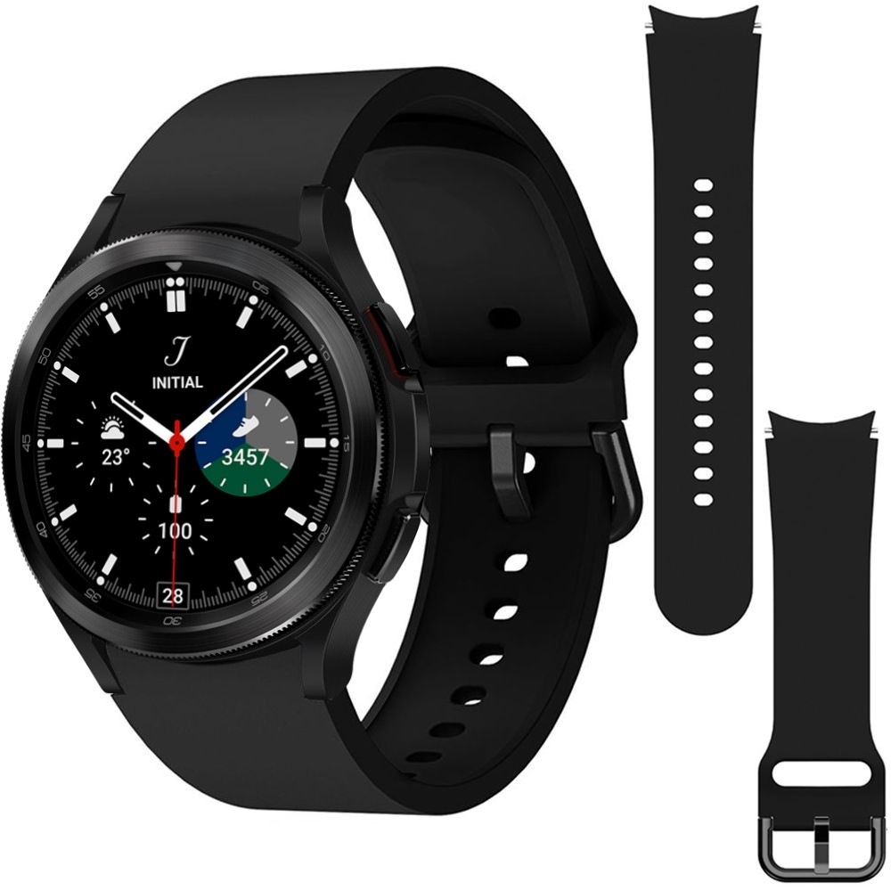 Sportowy Pasek Silikonowy | Black do Samsung Galaxy Watch 4 Classic 42/46mm