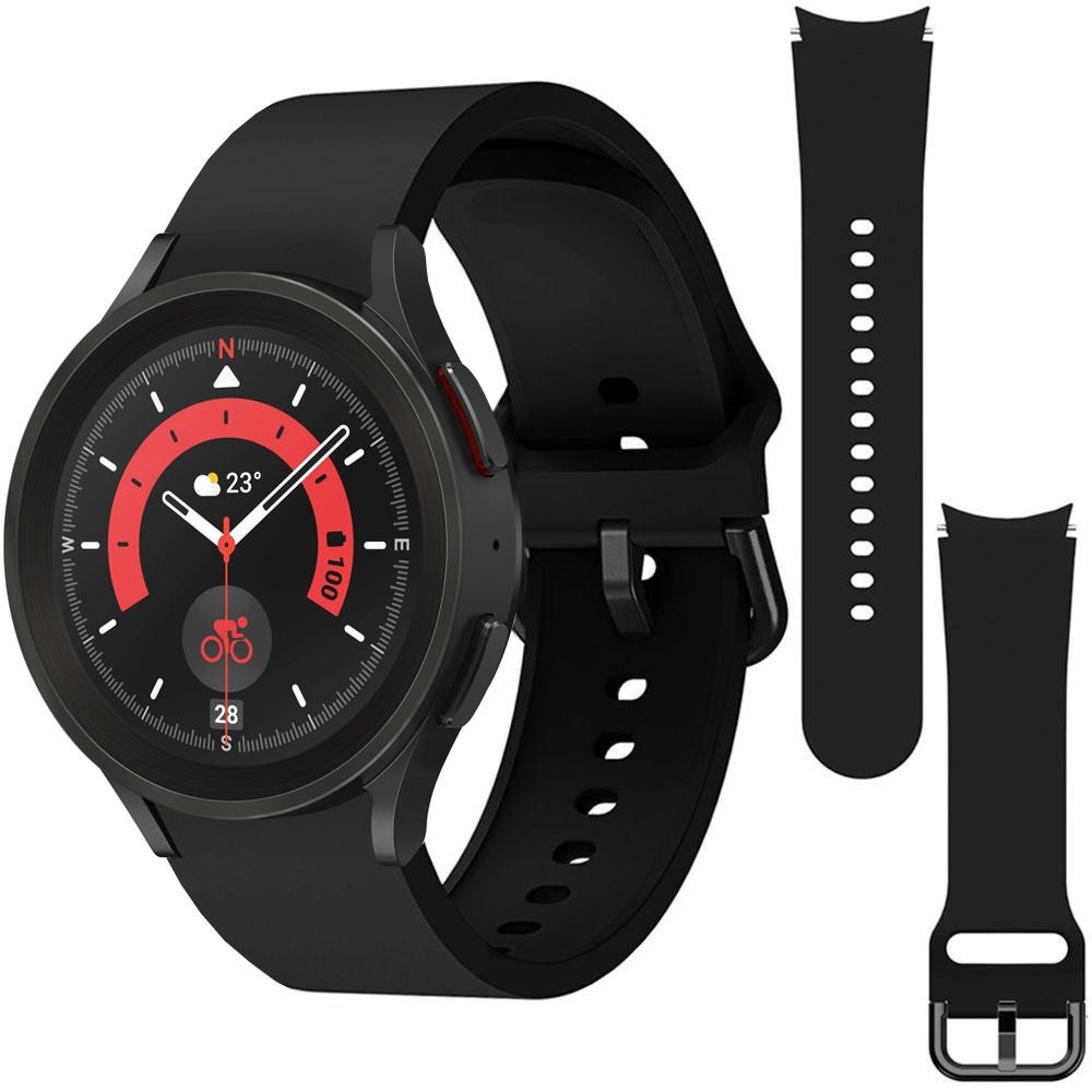 Sportowy Pasek Silikonowy | Black do Samsung Galaxy Watch 5 Pro 45mm