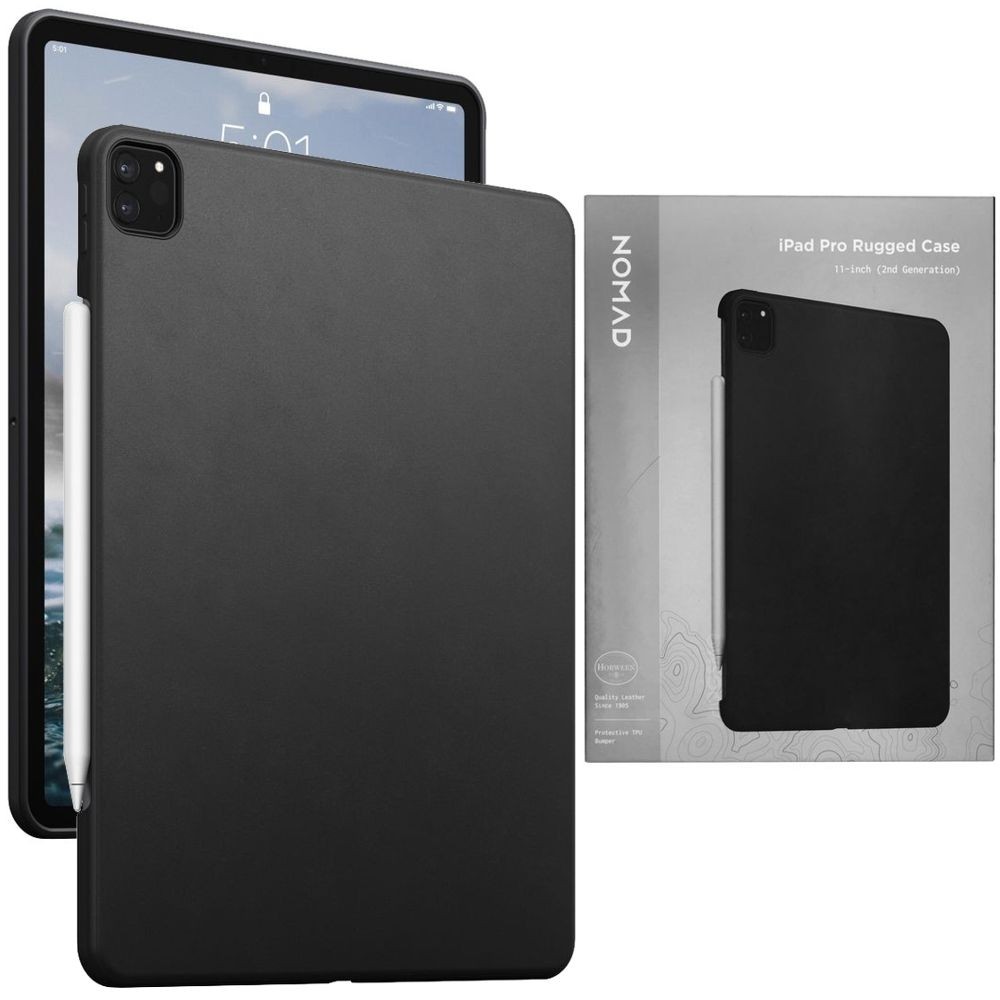 Etui Skóra Naturalna NOMAD Leather Rugged Case | Black do Apple iPad Pro 11 2020 / M1 2021