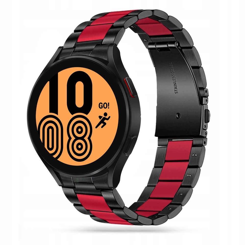 Stalowy Pasek Bransoleta | Black&Red do Samsung Galaxy Watch 4 40/44mm