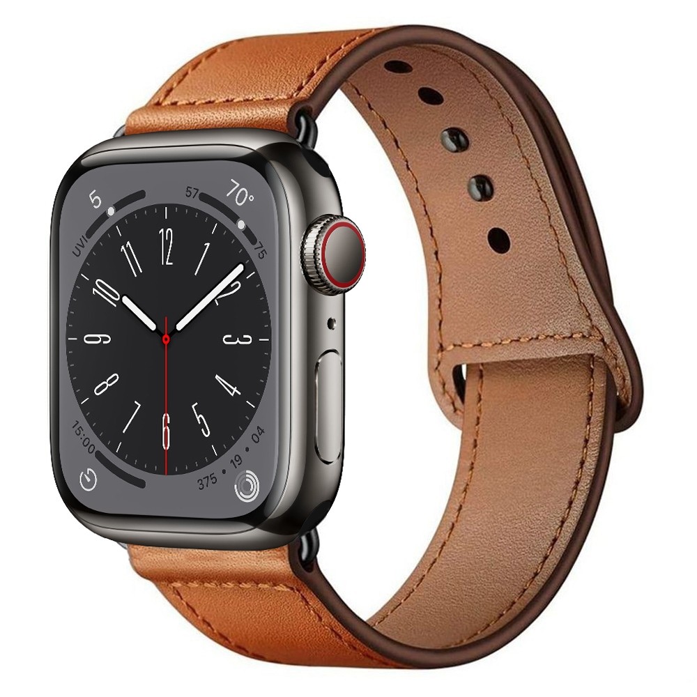 Skórzany Pasek Leather Fit | Brązowy do Apple Watch 9/8 45mm