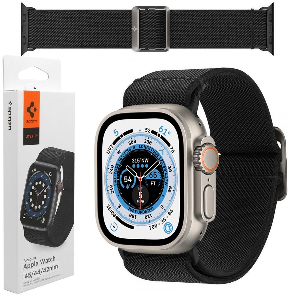 SPIGEN Fit Lite | Elastyczny Pasek | Black do Apple Watch Ultra 1/2