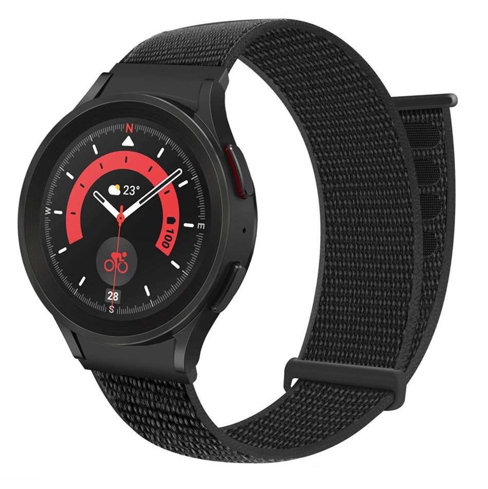 Sportowa Opaska Pasek NYLON | Black do Samsung Galaxy Watch 5 Pro 45mm