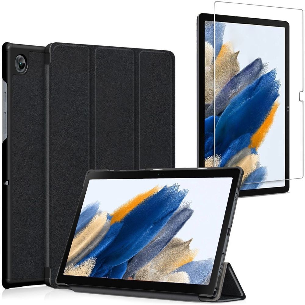 Zamykane Etui Smart Case | Black + SZKŁO do Samsung Galaxy Tab A8 10.5 X200/X205