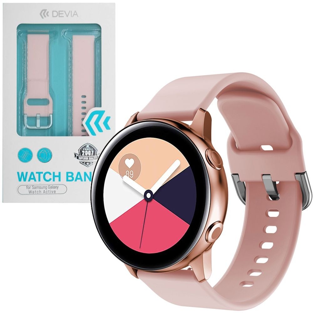 DEVIA Deluxe Sport | Pasek Silikonowy Smooth | Pink do Samsung Galaxy Watch Active2