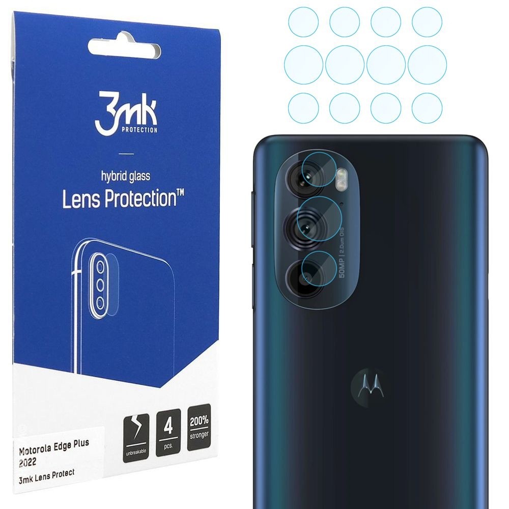 4x 3mk Lens Protection | Szkło Ochronne na Obiektyw Aparat do Motorola Edge+ Plus 2022