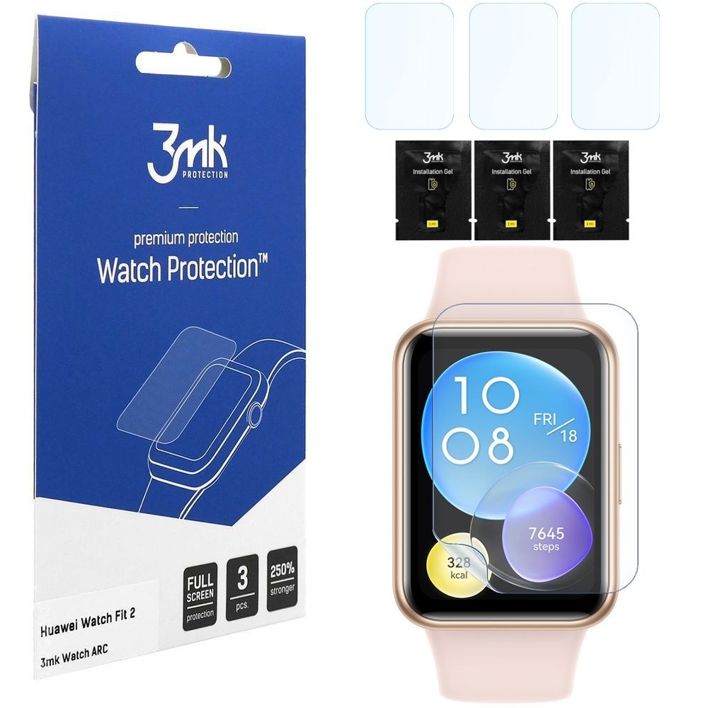 3x Folia Hybrydowa 3mk Watch Protection ARC do Huawei Watch Fit 2
