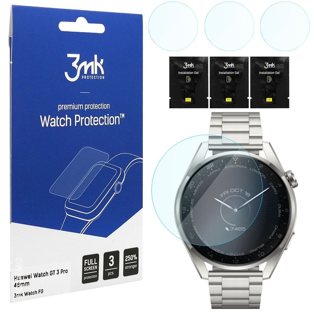 3x Folia Hybrydowa 3mk Watch Protection ARC do Huawei Watch GT3 Pro 48mm