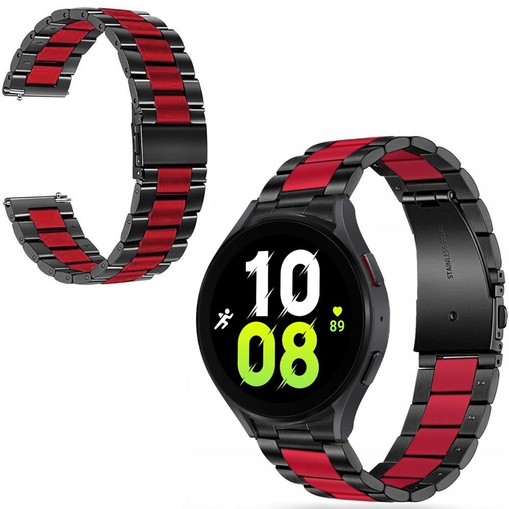 Stalowy Pasek Bransoleta | Black&Red do Samsung Galaxy Watch 5 40/45mm