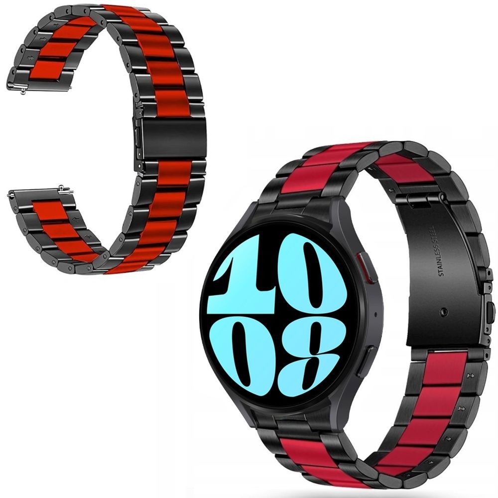 Stalowy Pasek Bransoleta | Black&Red do Samsung Galaxy Watch 6 40/44mm