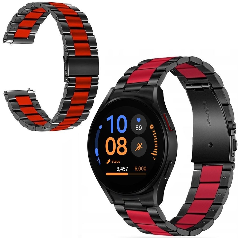 Stalowy Pasek Bransoleta | Black&Red do Samsung Galaxy Watch FE