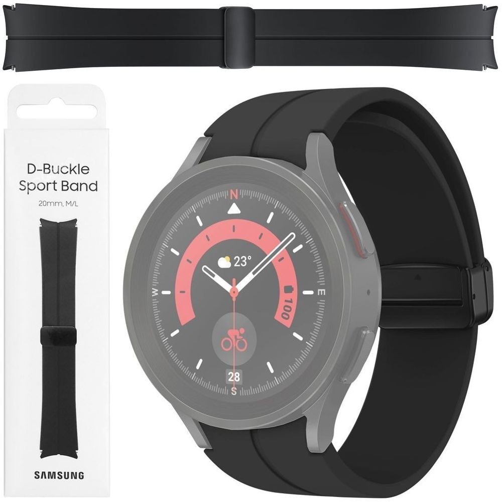 Oryginalny Pasek D-Buckle Sport Band | Black do Samsung Galaxy Watch 5 Pro 45mm