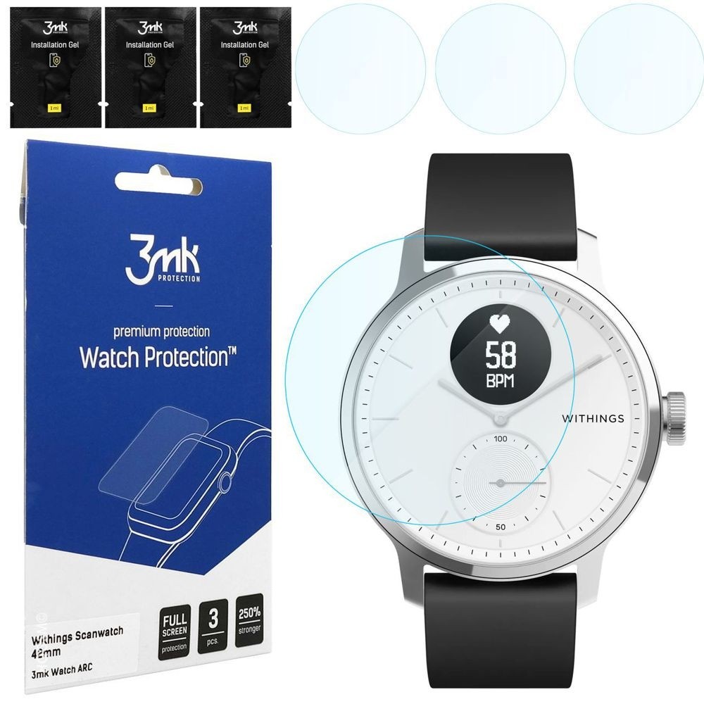 3x Folia Hybrydowa 3mk Watch Protection do Withings ScanWatch 42mm