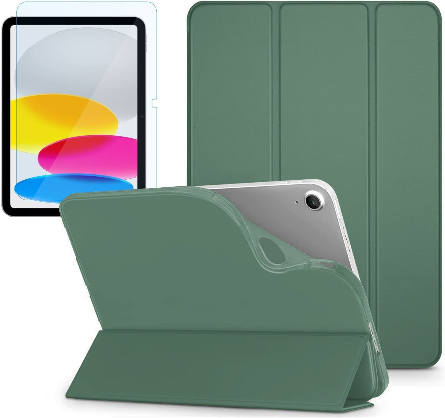 Zamykane Etui Smart Case | Zielone + SZKŁO do Apple iPad 10.9 2022 10th gen