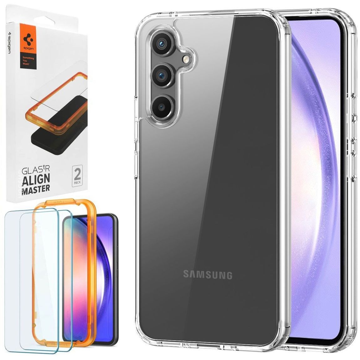 Etui DUX DUCIS Clin Case | Bezbarwne + 2x SZKŁO Spigen do Samsung Galaxy A54 5G