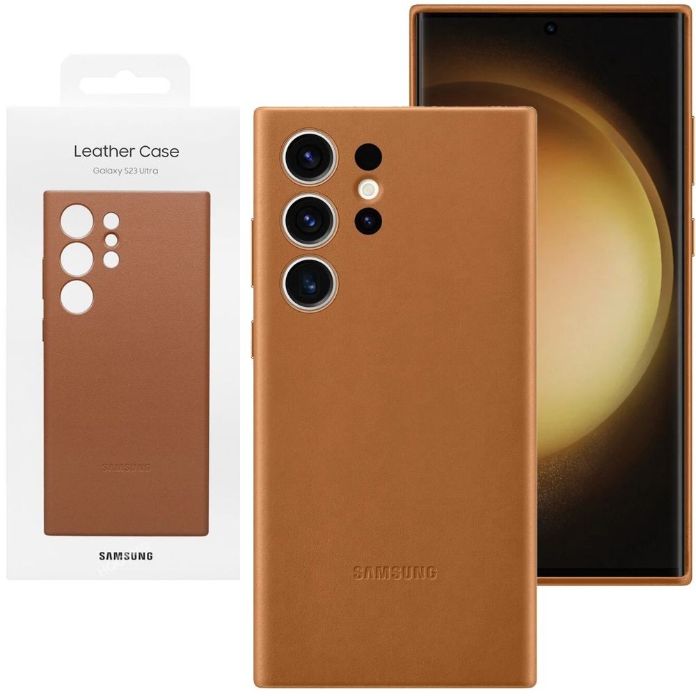 Oryginalne Etui Leather Case | Brązowe do Samsung Galaxy S23 Ultra