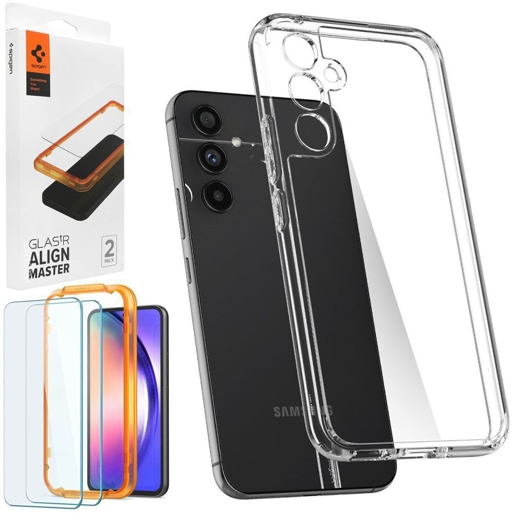 Etui SPIGEN Ultra Hybrid | Crystal Clear + 2x SZKŁO Spigen do Samsung Galaxy A54 5G