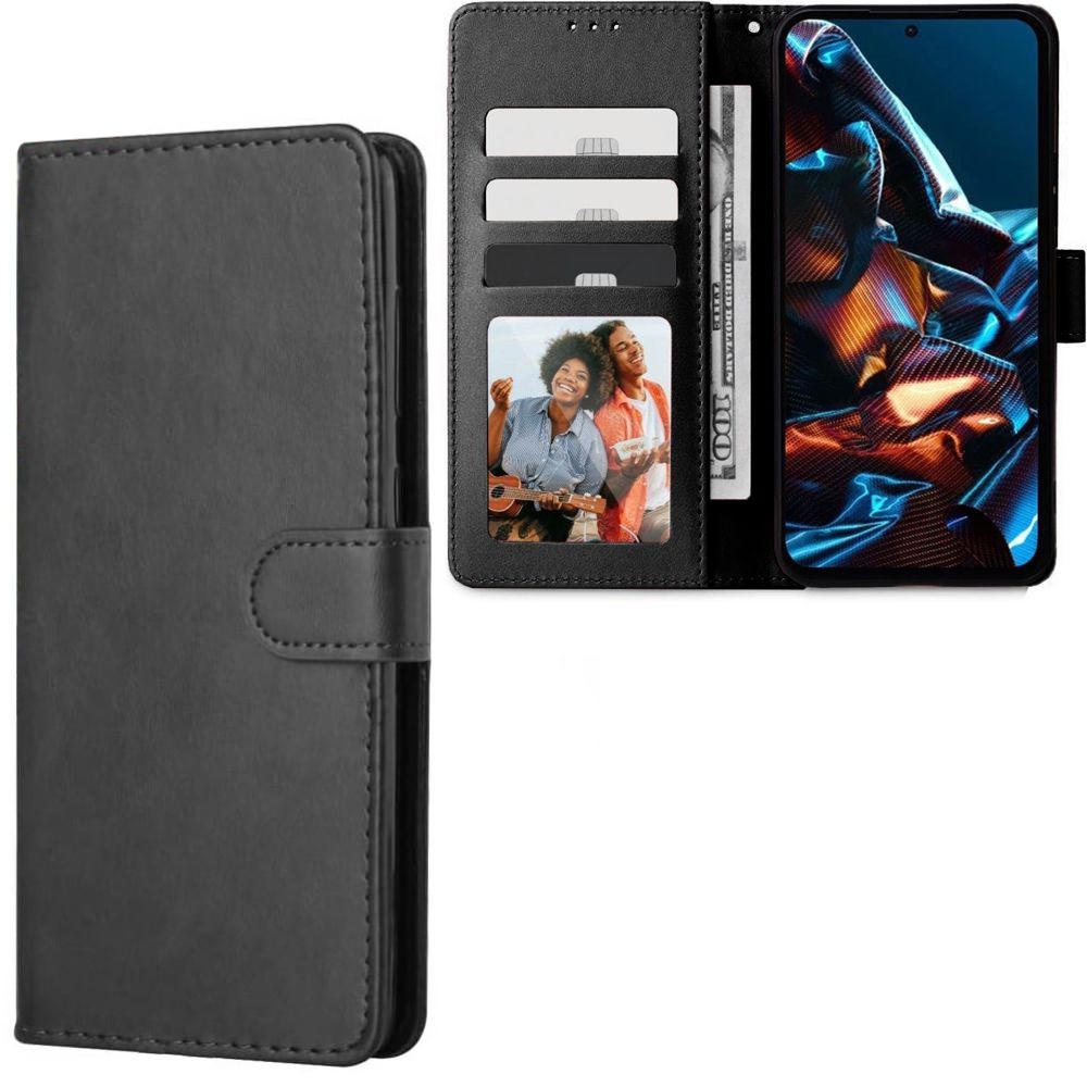 Etui z Klapką Wallet Case | Czarne do Xiaomi Redmi Note 12 Pro 5G