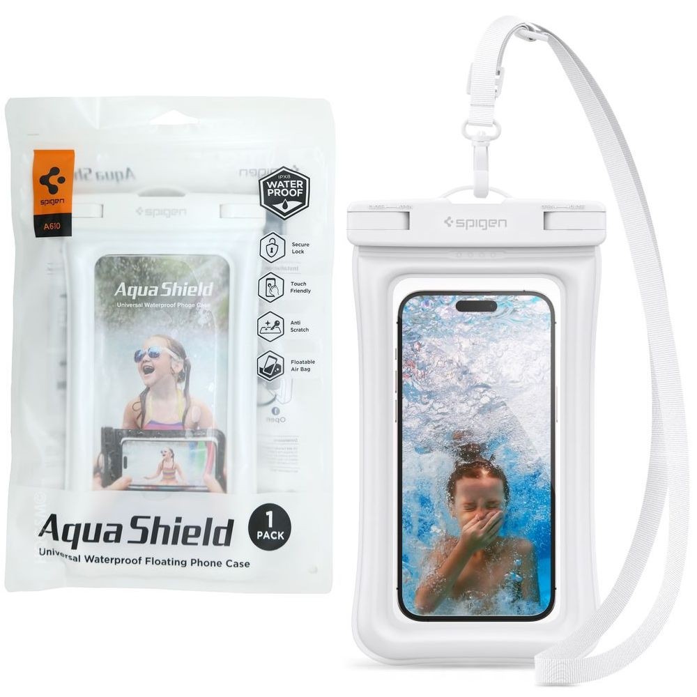 Spigen Aqua Shield A610 | Pływające Wodoszczelne Etui IPX8 | do 6.9" | Białe