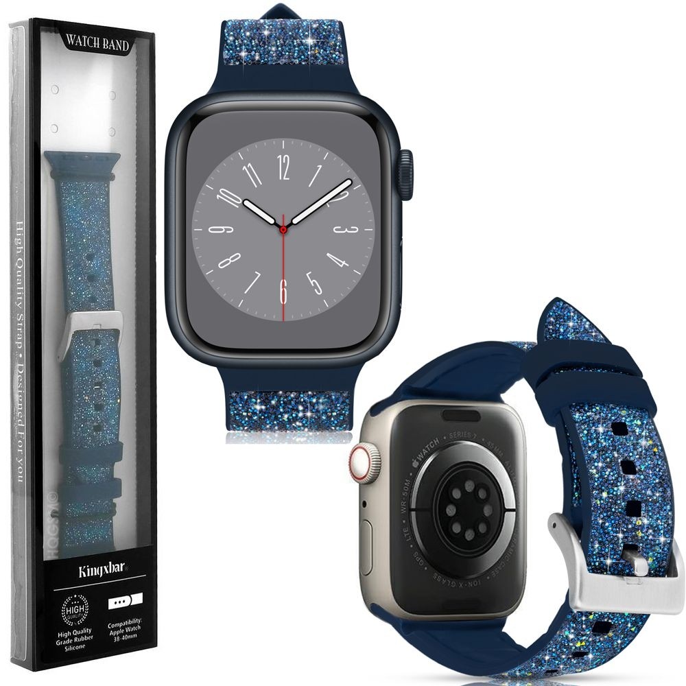 Kingxbar | Pasek Crystal Shine | Blue do Apple Watch 9/8 41mm