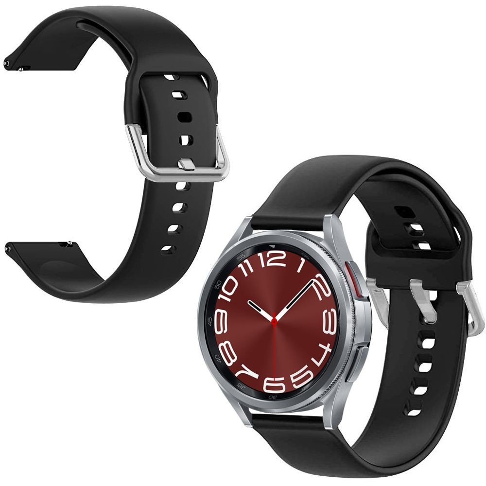 Sportowy Pasek Silikonowy ICON | Black do Samsung Galaxy Watch 6 Classic 43/47mm
