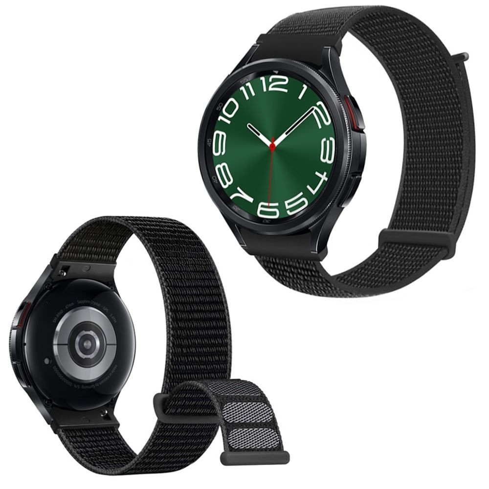 Pasek Fabric Band Velcro | Black do Samsung Galaxy Watch 6 Classic 43/47mm