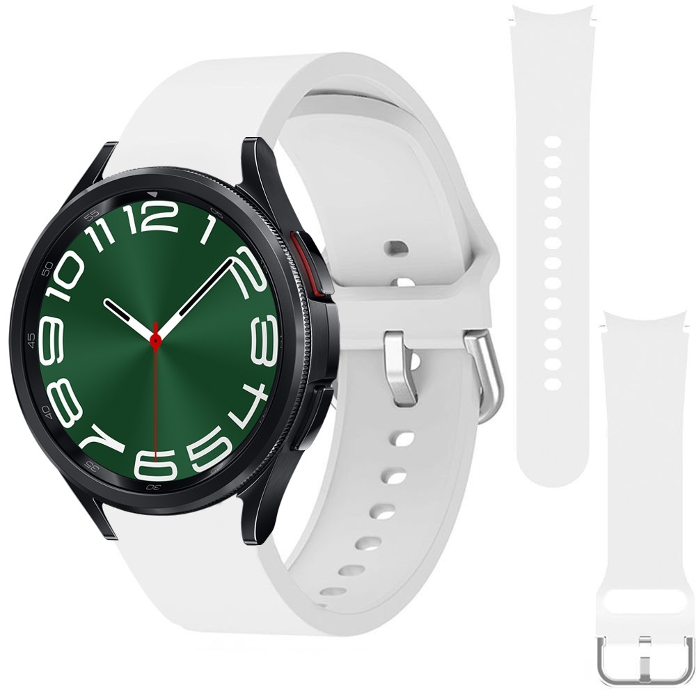 Sportowy Pasek Silikonowy | White do Samsung Galaxy Watch 6 Classic 43/47mm