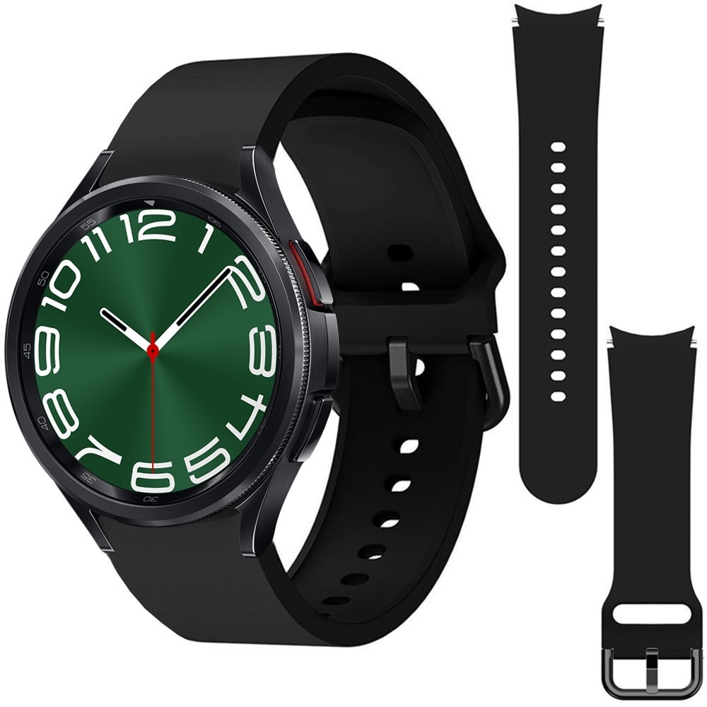 Sportowy Pasek Silikonowy | Black do Samsung Galaxy Watch 6 Classic 43/47mm