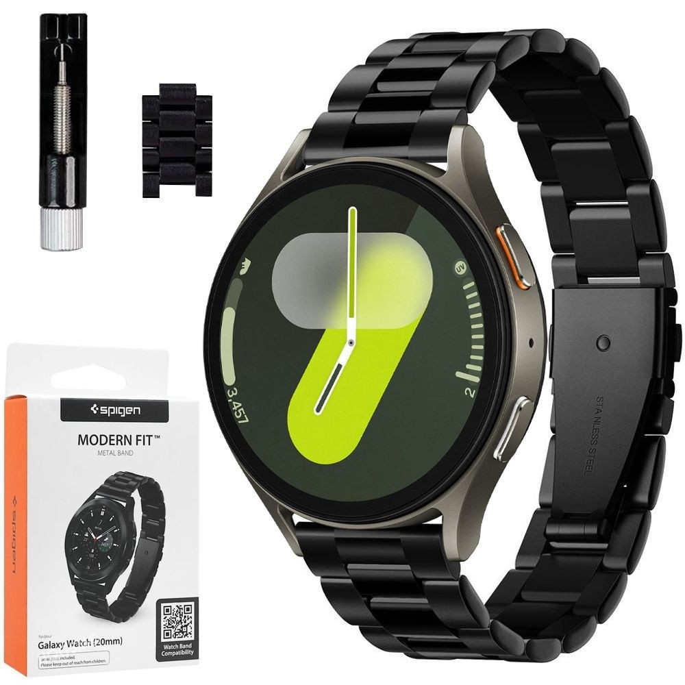 SPIGEN Modern Fit | Stalowa Bransoleta Pasek | Black do Samsung Galaxy Watch 7 / LTE