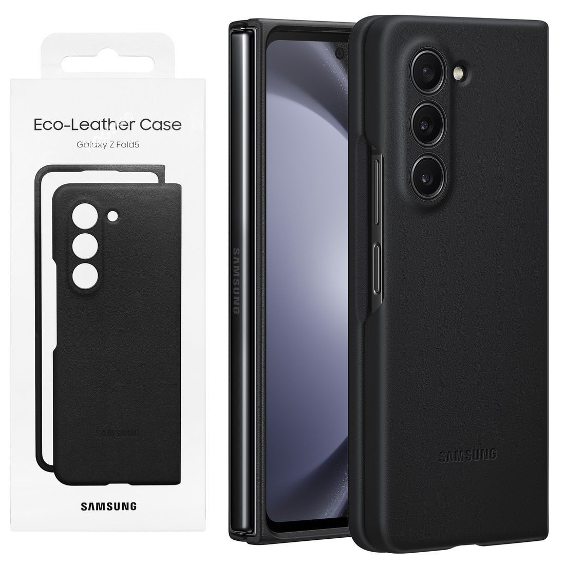 Oryginalne Etui Eco-Leather Case | Black do Samsung Galaxy Z Fold5