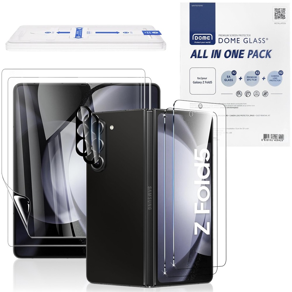 ZESTAW WhiteStone DOME | 2x Folia Ochronna 2x Szkło Hartowane 2x Aparat do Samsung Galaxy Z Fold5
