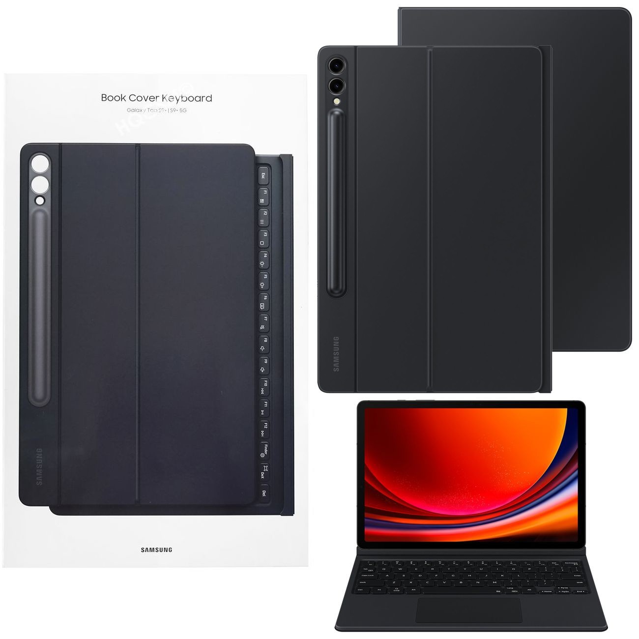 Oryginalne Etui Book Cover Keyboard | Black do Samsung Galaxy Tab S9+ Plus 12.4"